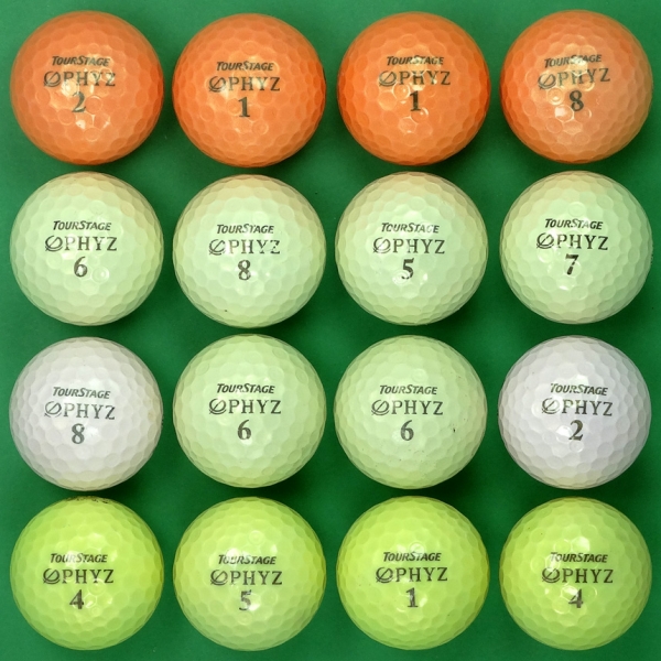 그린피플,투어스테이지 파이즈 PHYZ 컬러혼합 4피스 B+급 로스트볼 16개