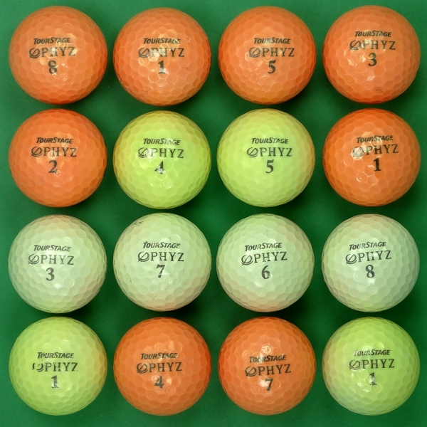 그린피플,투어스테이지 파이즈 PHYZ 컬러혼합 4피스 B급 로스트볼 16개