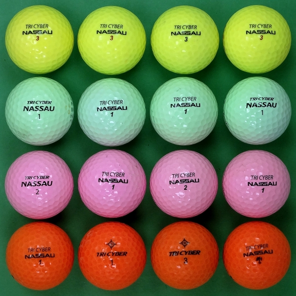 그린피플,낫소 트라이사이버 컬러혼합 3피스 B+급 로스트볼 16개