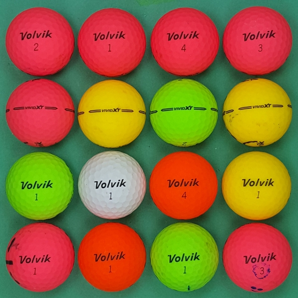 그린피플,볼빅 VIVID XT (비비드 ) 4피스 컬러혼합 A-급 로스트볼 16개