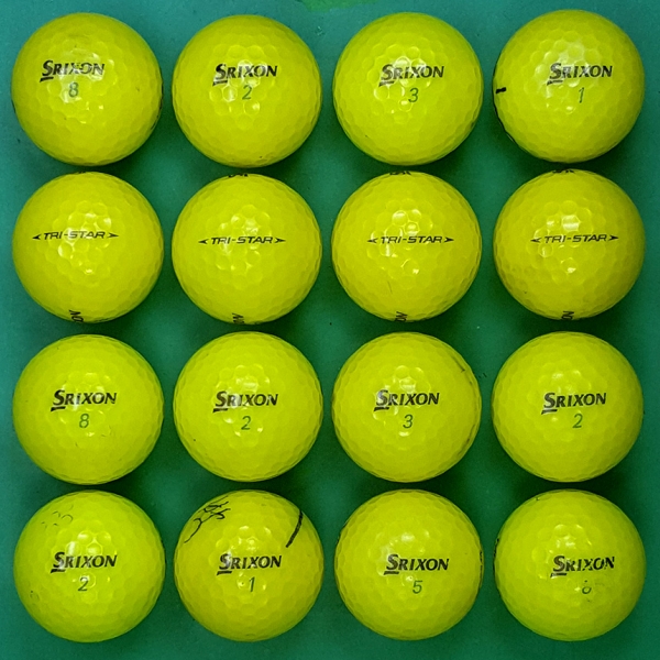 그린피플,스릭슨 TRI-STAR(트라이스타) 옐로우 3피스 B급 로스트볼 16개