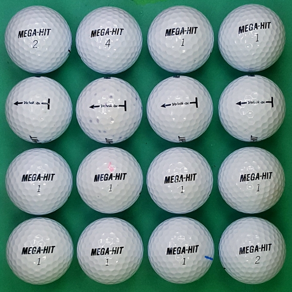 그린피플,볼빅 MEGA-HIT(메가히트) 화이트 2피스 A-급 로스트볼 16개