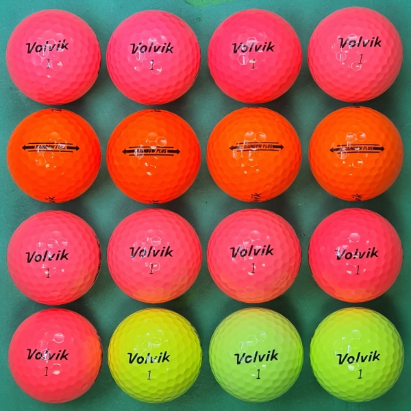 그린피플,볼빅 레인보우 플러스(RAINBOW PLUS) 컬러혼합 2피스 A급 로스트볼 16개