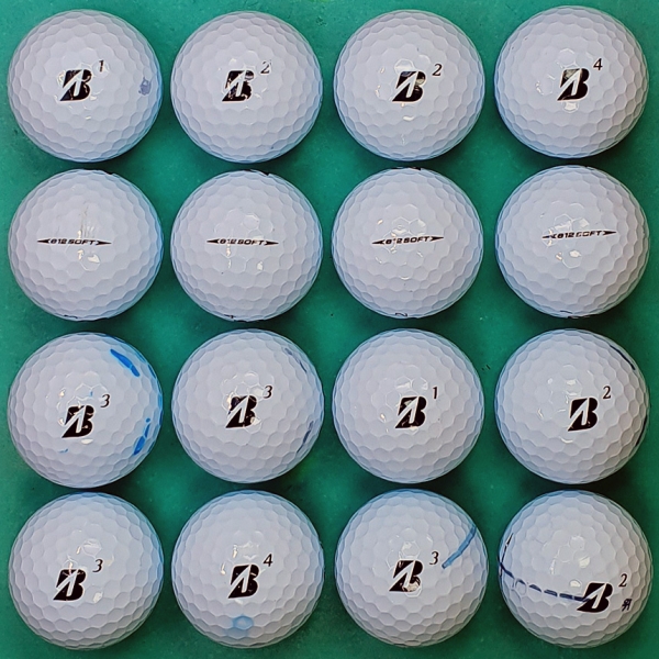 그린피플,브리지스톤 E12 소프트 화이트 3피스 A-급 로스트볼 16개