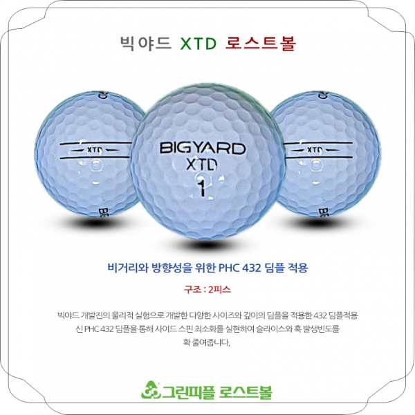 그린피플,빅야드 XTD 화이트 2피스 A+급 로스트볼 16개