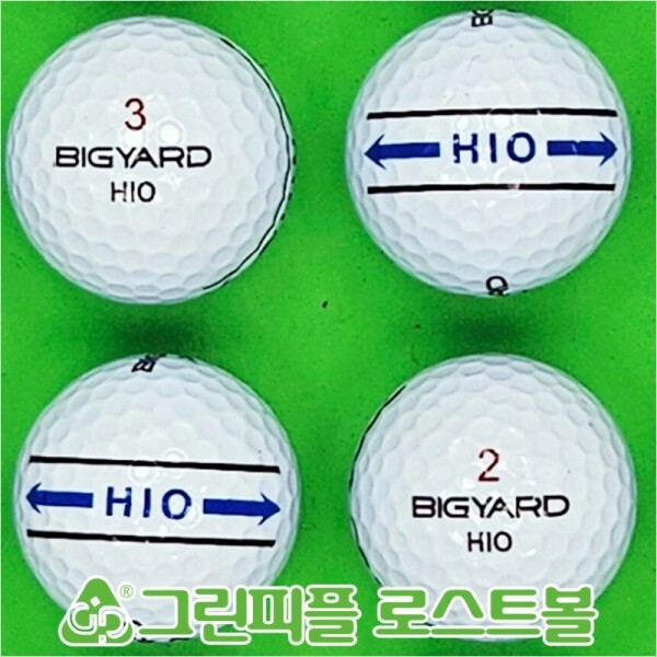 그린피플,빅야드 하이오(HIO) 3선퍼팅라인/화이트 2피스 A-급 로스트볼 16개