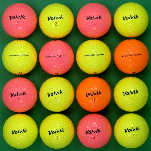 그린피플,볼빅 뉴 비스므스 플러스 컬러혼합 3피스 A급 로스트볼 16개