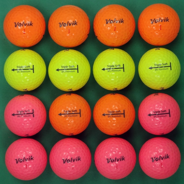 그린피플,볼빅 트리플소프트 프리미엄 컬러혼합 3피스 A급 로스트볼 16개