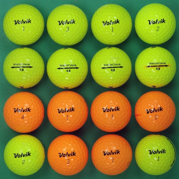 그린피플,볼빅 화이트컬러 S3 컬러혼합 3피스 A-급 로스트볼 16개